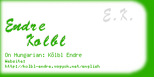 endre kolbl business card